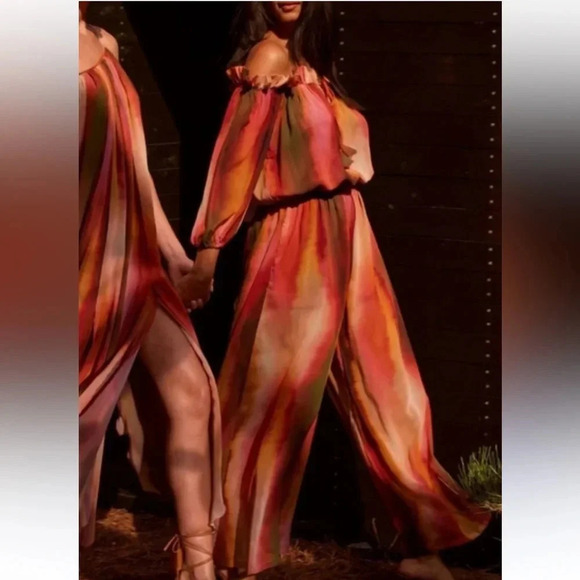 Misa Los Angles Surya Ombre Stripe Wide Leg Jumpsuit Size XS NWT - Picture 13 of 16